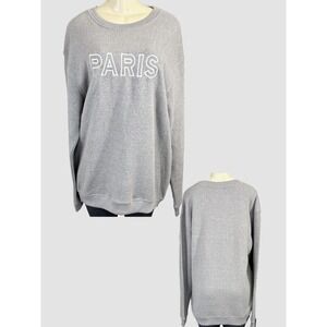 Pacific & Co XXL Heather Gray Embroidered Paris Graphic Sweatshirt Long Sleeve